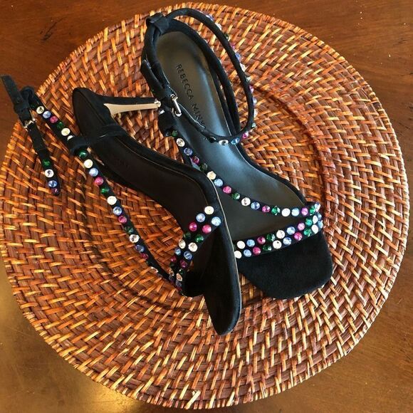 REBECCA MINKOFF - 🎉HP🎉 L Sz 6.5 (37) Nanine Suede & Crystal 3” Heels NEW IN BOX! - Picture 16 of 16